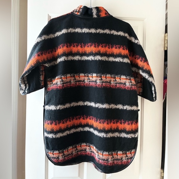 Eva Franco Pillard Coat Open Cardigan Black Orange White Size S - Picture 4 of 16